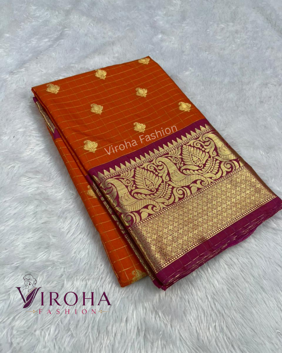Soft Skill Saree(Orange)