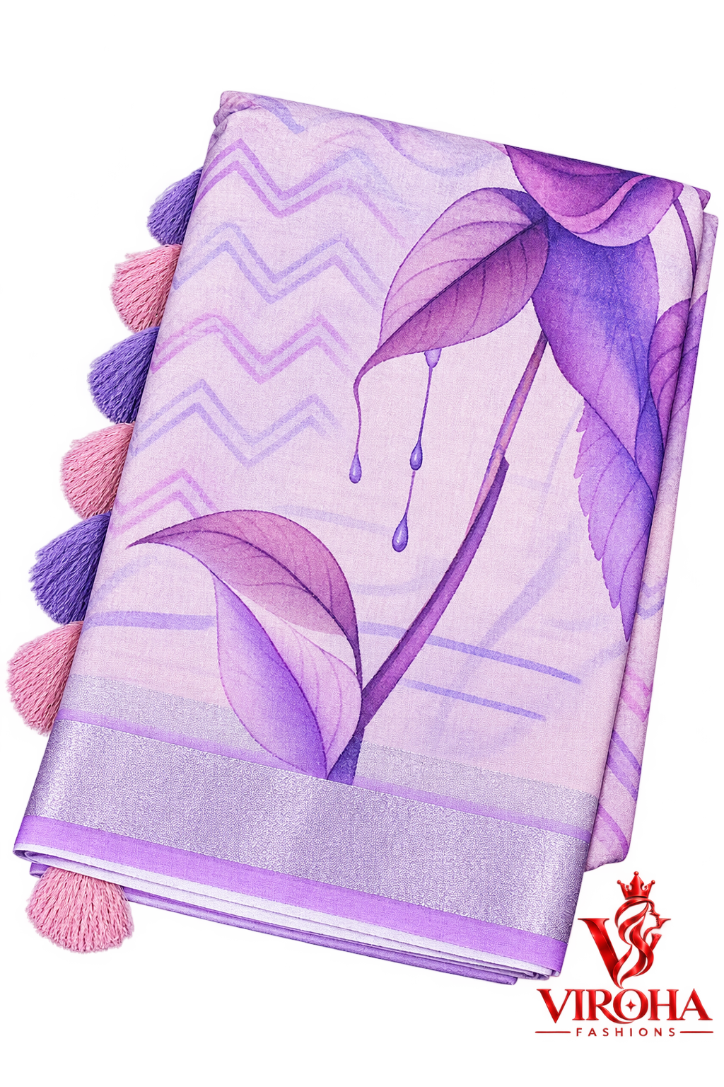 Viroha Lavender Bloom Elegance Saree
