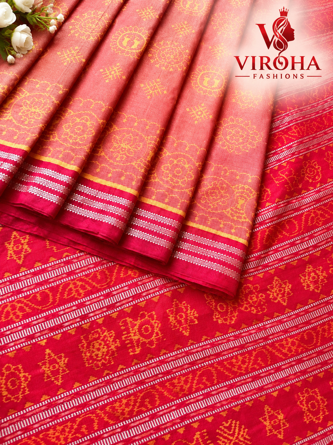 Viroha Traditional Zari Butta Saree